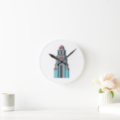 Pastel Clock Tower: Art Deco Delight Sticker Ronde Klok (Huis)