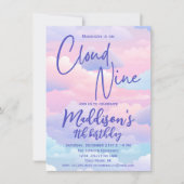 Pastel Cloud 9 Meisjes 9e Verjaardag Kaart (Voorkant)
