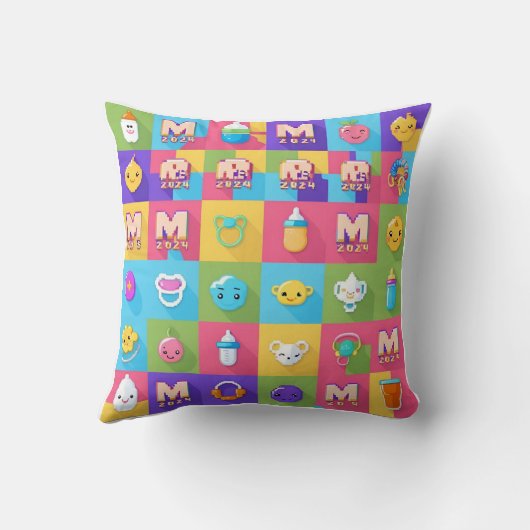 Pastel Cloud 'Van Bump naar Baby' Groeikaart Kussen (Achterkant)