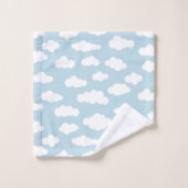 Pastel Clouds Aesthetic Baby Blue en White Bad Handdoek (Wasdoekje)