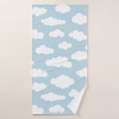 Pastel Clouds Aesthetic Baby Blue en White Badhanddoek (Badhanddoek)
