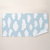 Pastel Clouds Aesthetic Baby Blue en White Badhanddoek (Badhanddoek)