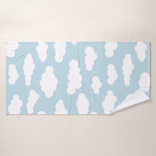 Pastel Clouds Aesthetic Baby Blue en White Badhanddoek (Badhanddoek)