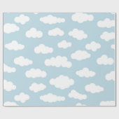 Pastel Clouds Aesthetic Baby Blue en White Cadeaupapier (Vlak)