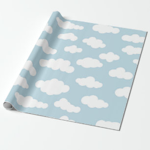 Pastel Clouds Aesthetic Baby Blue en White Cadeaupapier