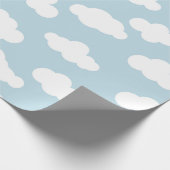 Pastel Clouds Aesthetic Baby Blue en White Cadeaupapier (Hoek)