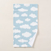 Pastel Clouds Aesthetic Baby Blue en White Handdoek (Handdoek)