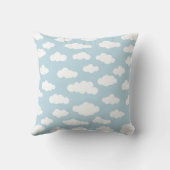 Pastel Clouds Aesthetic Baby Blue en White Kussen (Achterkant)