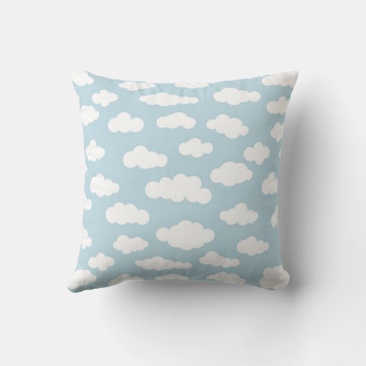 Pastel Clouds Aesthetic Baby Blue en White Kussen (Achterkant)