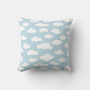 Pastel Clouds Aesthetic Baby Blue en White Kussen