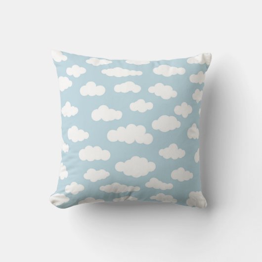 Pastel Clouds Aesthetic Baby Blue en White Kussen (Voorkant)