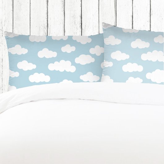 Pastel Clouds Aesthetic Baby Blue en White Kussensloop