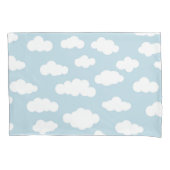 Pastel Clouds Aesthetic Baby Blue en White Kussensloop (Voorkant-Links)