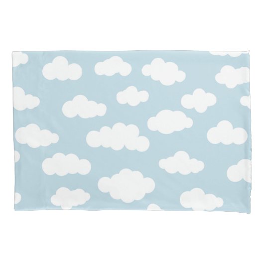 Pastel Clouds Aesthetic Baby Blue en White Kussensloop (Voorkant-Links)
