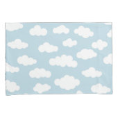 Pastel Clouds Aesthetic Baby Blue en White Kussensloop (Voorkant-Rechts)