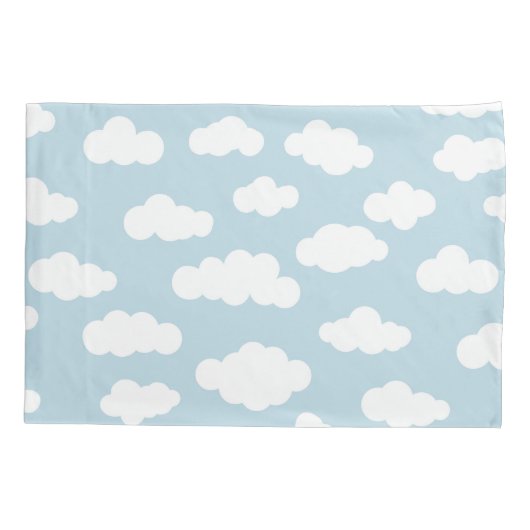 Pastel Clouds Aesthetic Baby Blue en White Kussensloop (Achterkant)