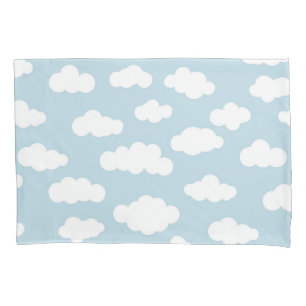 Pastel Clouds Aesthetic Baby Blue en White Kussensloop