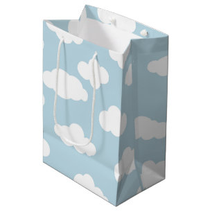 Pastel Clouds Aesthetic Baby Blue en White Medium Cadeauzakje