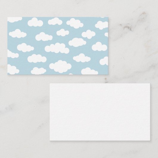 Pastel Clouds Aesthetic Baby Blue en White Notitiekaartje (Voorkant / Achterkant)