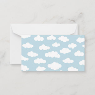 Pastel Clouds Aesthetic Baby Blue en White Notitiekaartje