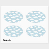 Pastel Clouds Aesthetic Baby Blue en White Ovale Sticker (Vel)