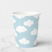 Pastel Clouds Aesthetic Baby Blue en White Papieren Bekers (Achterkant)