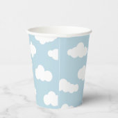 Pastel Clouds Aesthetic Baby Blue en White Papieren Bekers (Rechts)