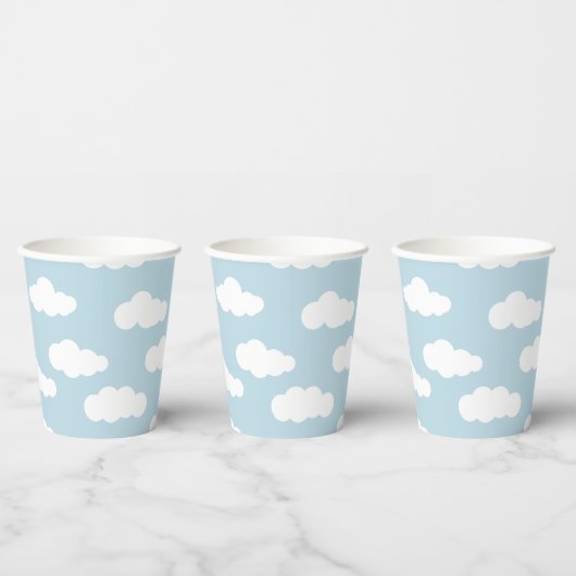 Pastel Clouds Aesthetic Baby Blue en White Papieren Bekers (Multi)