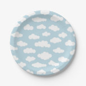 Pastel Clouds Aesthetic Baby Blue en White Papieren Bordje (Voorkant)