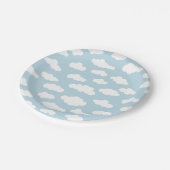Pastel Clouds Aesthetic Baby Blue en White Papieren Bordje (Gekanteld)