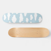 Pastel Clouds Aesthetic Baby Blue en White Persoonlijk Skateboard (Horizontaal)