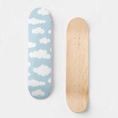 Pastel Clouds Aesthetic Baby Blue en White Persoonlijk Skateboard (Voorkant)