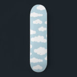 Pastel Clouds Aesthetic Baby Blue en White Persoonlijk Skateboard<br><div class="desc">Fantastisch schattig,  fijn babyblauw en witte kleine wolken afdrukken illustraties. Eenvoudig minimalistisch wolkenthema voor kinderkamer,  kinderkamer,  tiener. Cumulus altocumulus fluffy white and baby pastel blue sky wolken. Kunstwolken illustreren kinderen,  wolken kleuter,  wolkenkrabben,  wolken voor het bedwelmen. Het patroon van wolken in pastelblauwe kleur.</div>