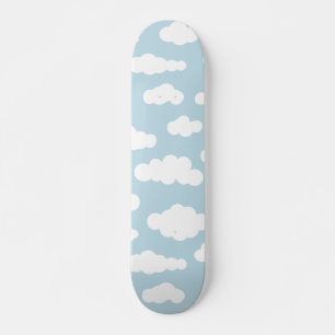 Pastel Clouds Aesthetic Baby Blue en White Persoonlijk Skateboard