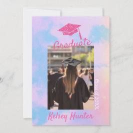 Pastel Clouds Afstuderen Era Lover Pink Glitter Aankondiging