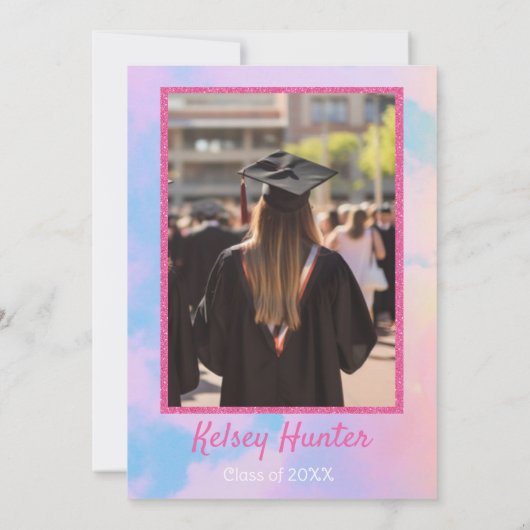 Pastel Clouds Afstuderen Lover Era Invitation Kaart (Achterkant)