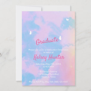 Pastel Clouds Afstuderen Lover Era Invitation Kaart