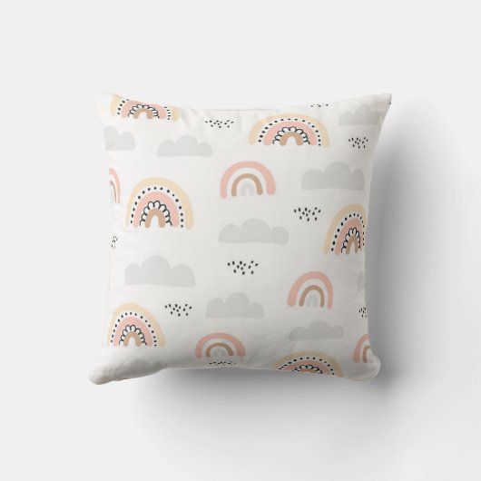 Pastel Clouds & Boho Rainbows Cushion Kussen (Achterkant)