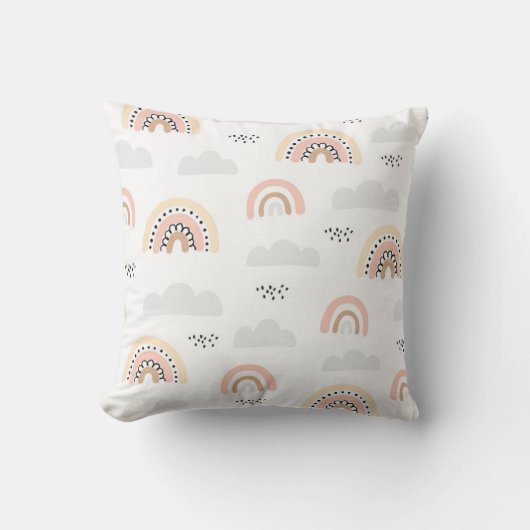 Pastel Clouds & Boho Rainbows Cushion Kussen (Voorkant)