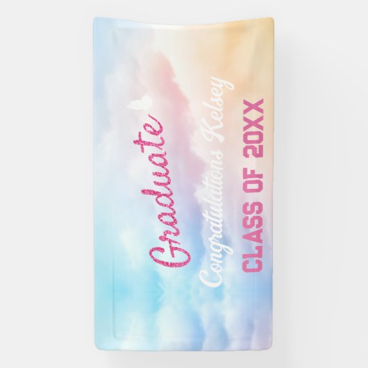 Pastel Clouds In My Afstuderen Era Lover geïnspire Spandoek (Verticaal)