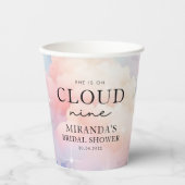 Pastel Clouds Ze is op Cloud Nine Vrijgezellenfees Papieren Bekers (Voorkant)
