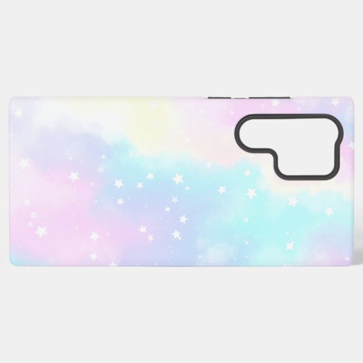 Pastel Cloudy Sky with Stars Dreamy Design Samsung Galaxy Hoesje (Achterkant horizontaal)