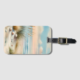 Pastel Coastal Dunes Watercolor Bagagelabel