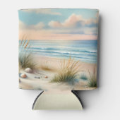 Pastel Coastal Dunes Watercolor Blikjeskoeler (Voorkant)