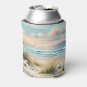 Pastel Coastal Dunes Watercolor Blikjeskoeler (Blikje Achterkant)