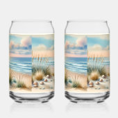 Pastel Coastal Dunes Watercolor Blikvorm Glas (Rechts)