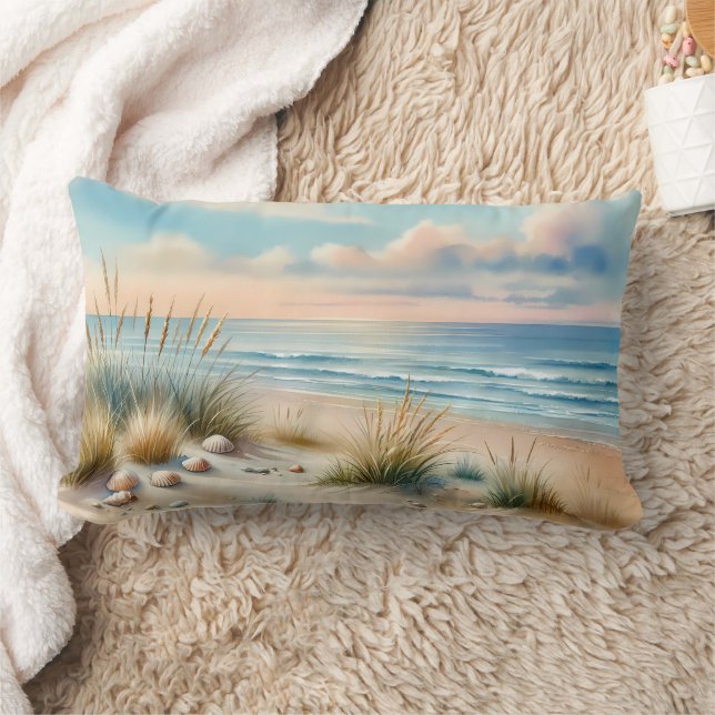 Pastel Coastal Dunes Watercolor Kussen (Deken)