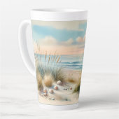 Pastel Coastal Dunes Watercolor Latte Mok (Linkerhoek)