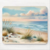 Pastel Coastal Dunes Watercolor Muismat (Voorkant)