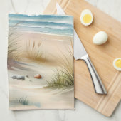 Pastel Coastal Dunes Watercolor Theedoek (Quarter Fold)